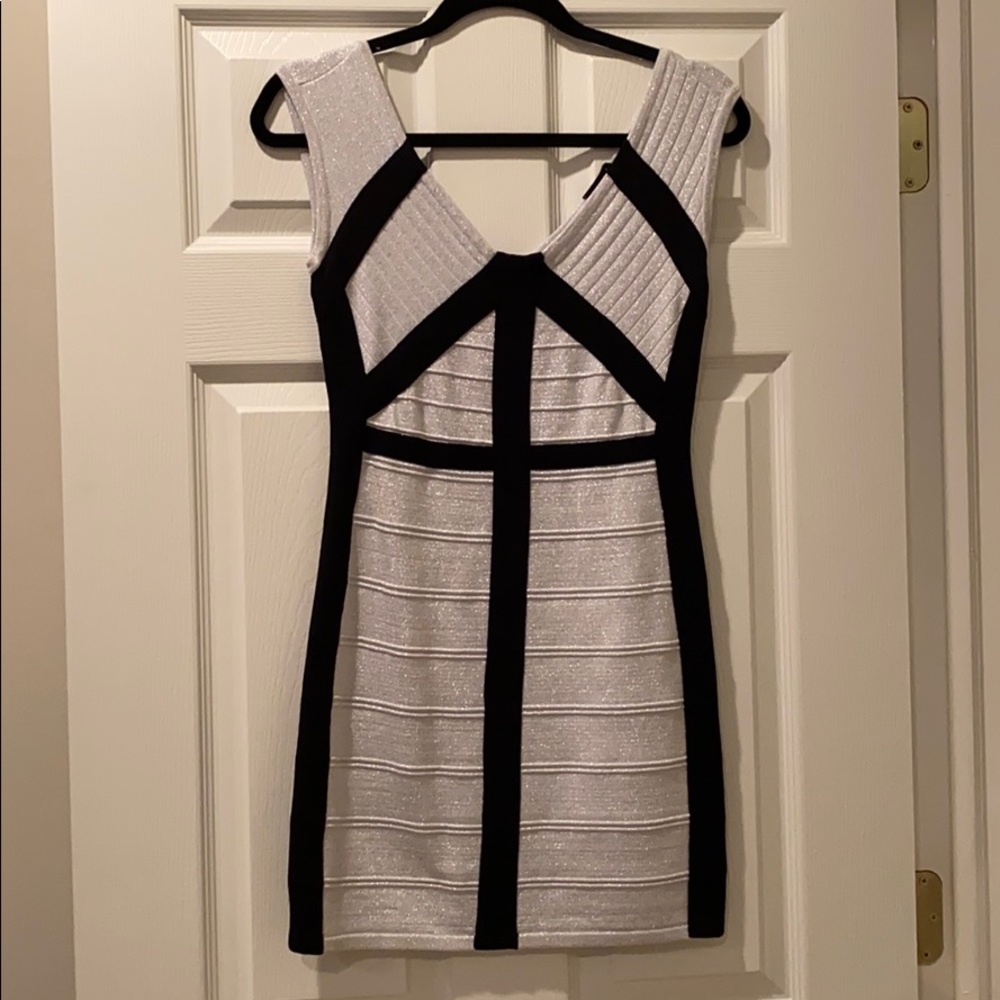 Silver Black bodycon dress